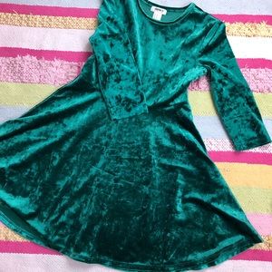 Green velvet dress